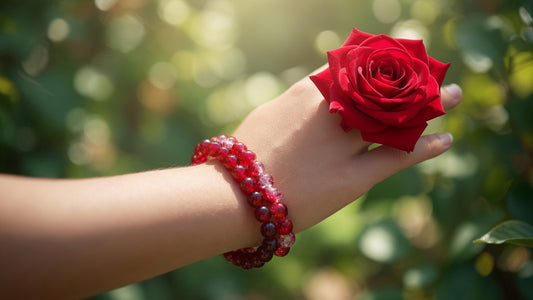 2 Rose Bloom Beaded Bracelet Set - Stackable & Versatile