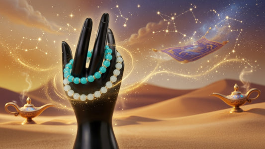 Aladdin's Enchanted Beaded Bracelet Set – 2 Piece Turquoise & Jade